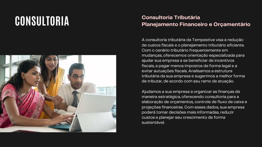 1. Contabilidade Geral A contabilidade é a base de uma boa gestão empresarial. Na Tempestive, cuidamos de todas as obrigações contábeis, como a elaboração de balanços patrimoniais, demonstrações d (1).png